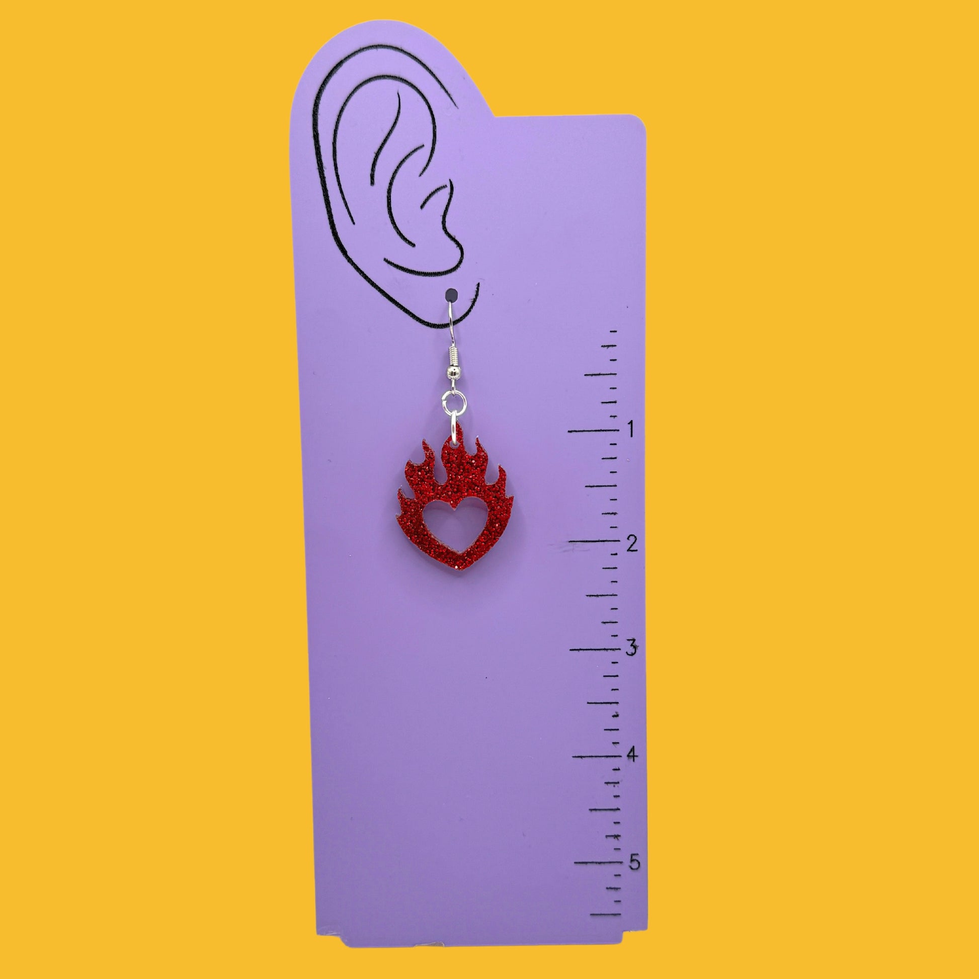 ✨Mini✨Flame Heart Earrings - The Kitschy Cactus