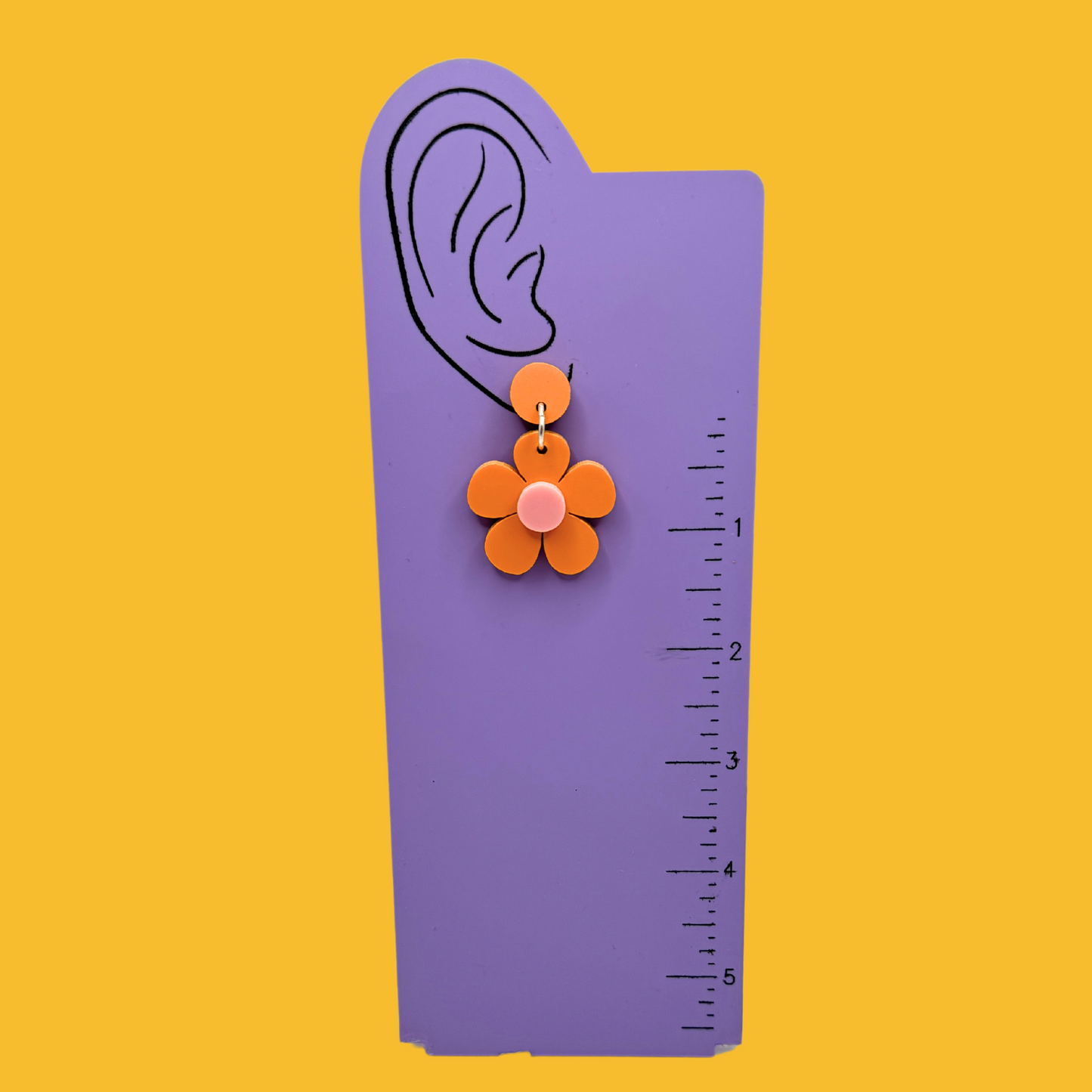 Mini Orange Flower Earrings - The Kitschy Cactus