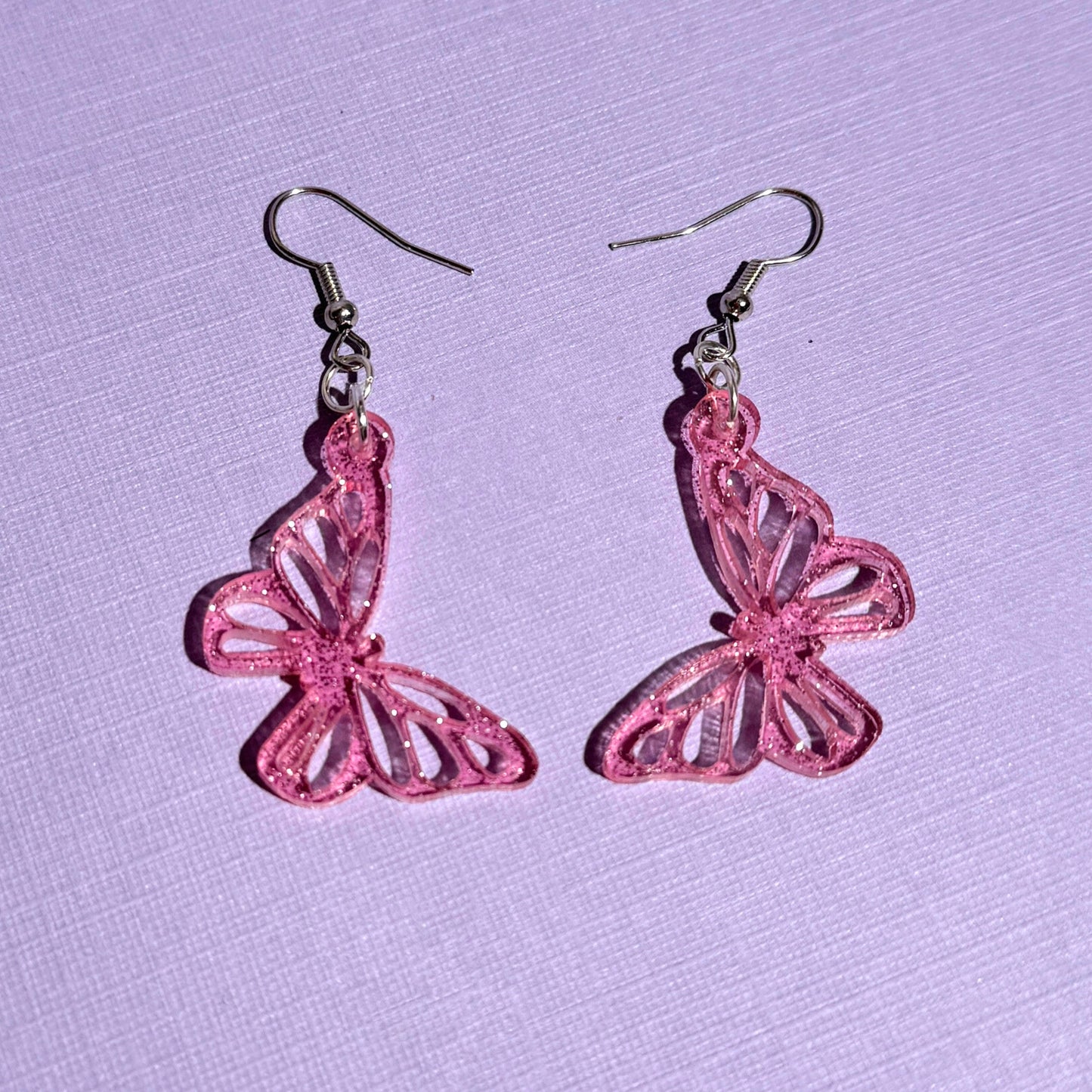 Mini Pink Butterfly Earrings - The Kitschy Cactus