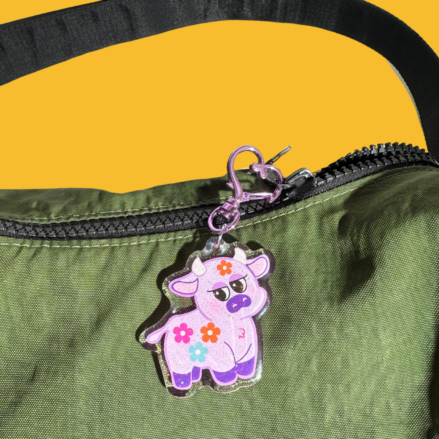 Cutie Cow Keychain (Lavender the cow) - The Kitschy Cactus