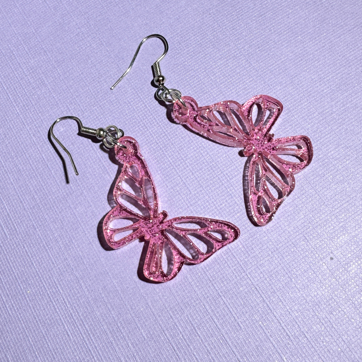 Mini Pink Butterfly Earrings - The Kitschy Cactus