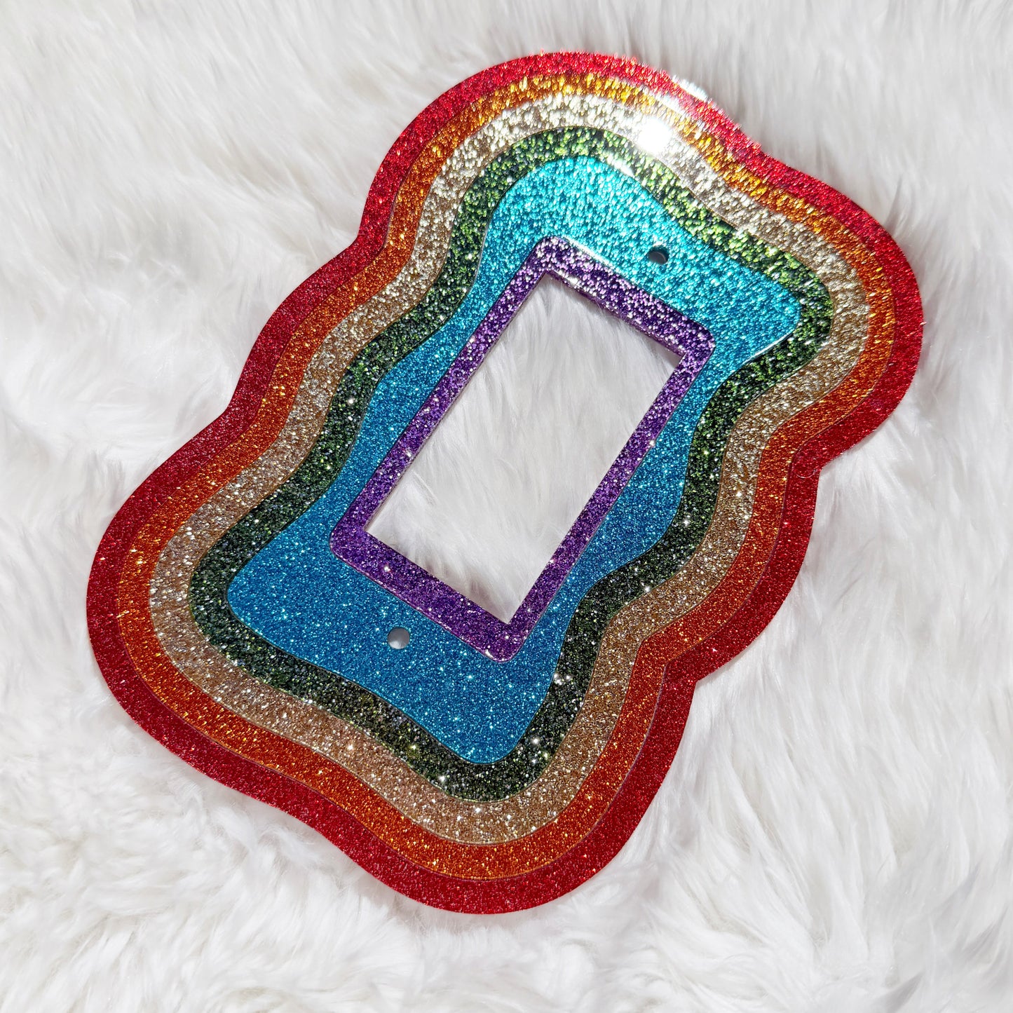 Glitter Rainbow Light Switch Cover (Rocker Style)