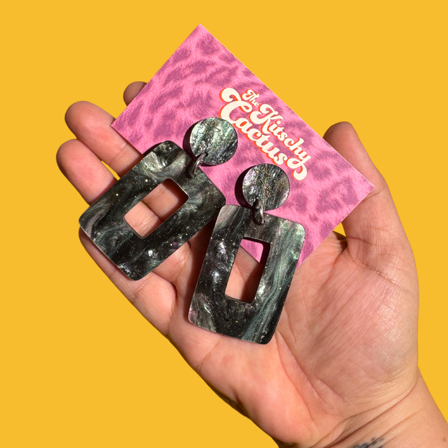 "Oil Slick" Statement Earrings - The Kitschy Cactus