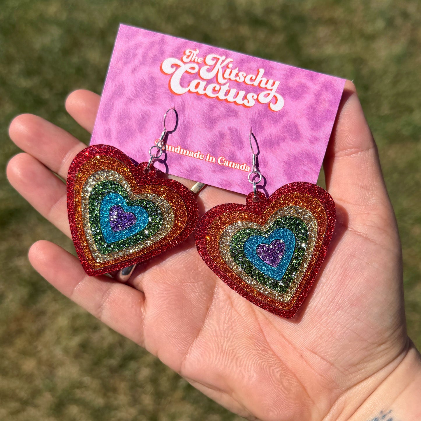 I Feel Love (Rainbow Glitter Hearts)