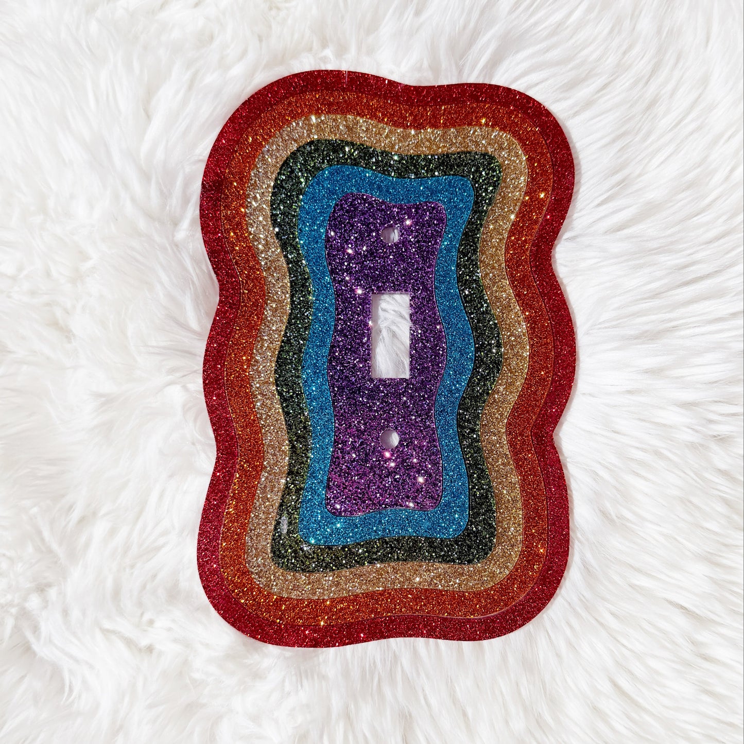 Glitter Rainbow Light Switch Cover