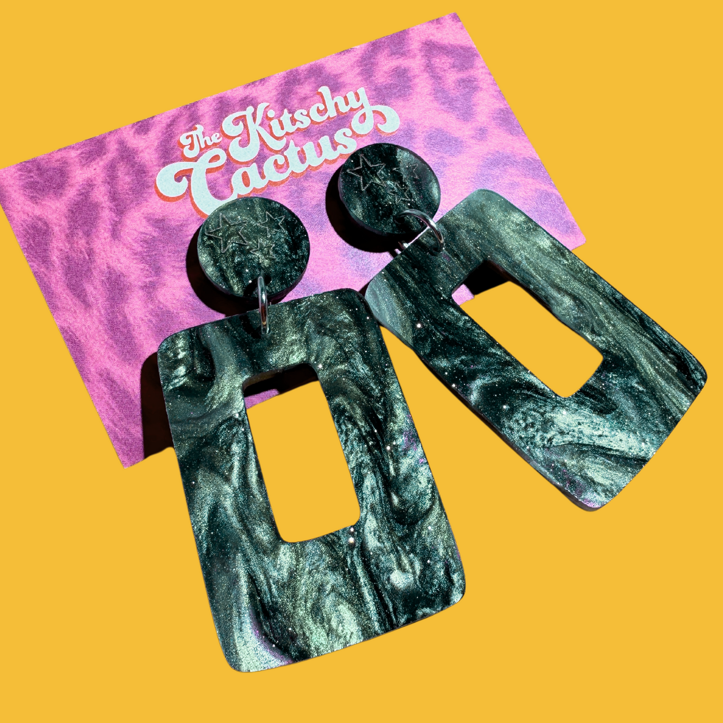 "Oil Slick" Statement Earrings - The Kitschy Cactus