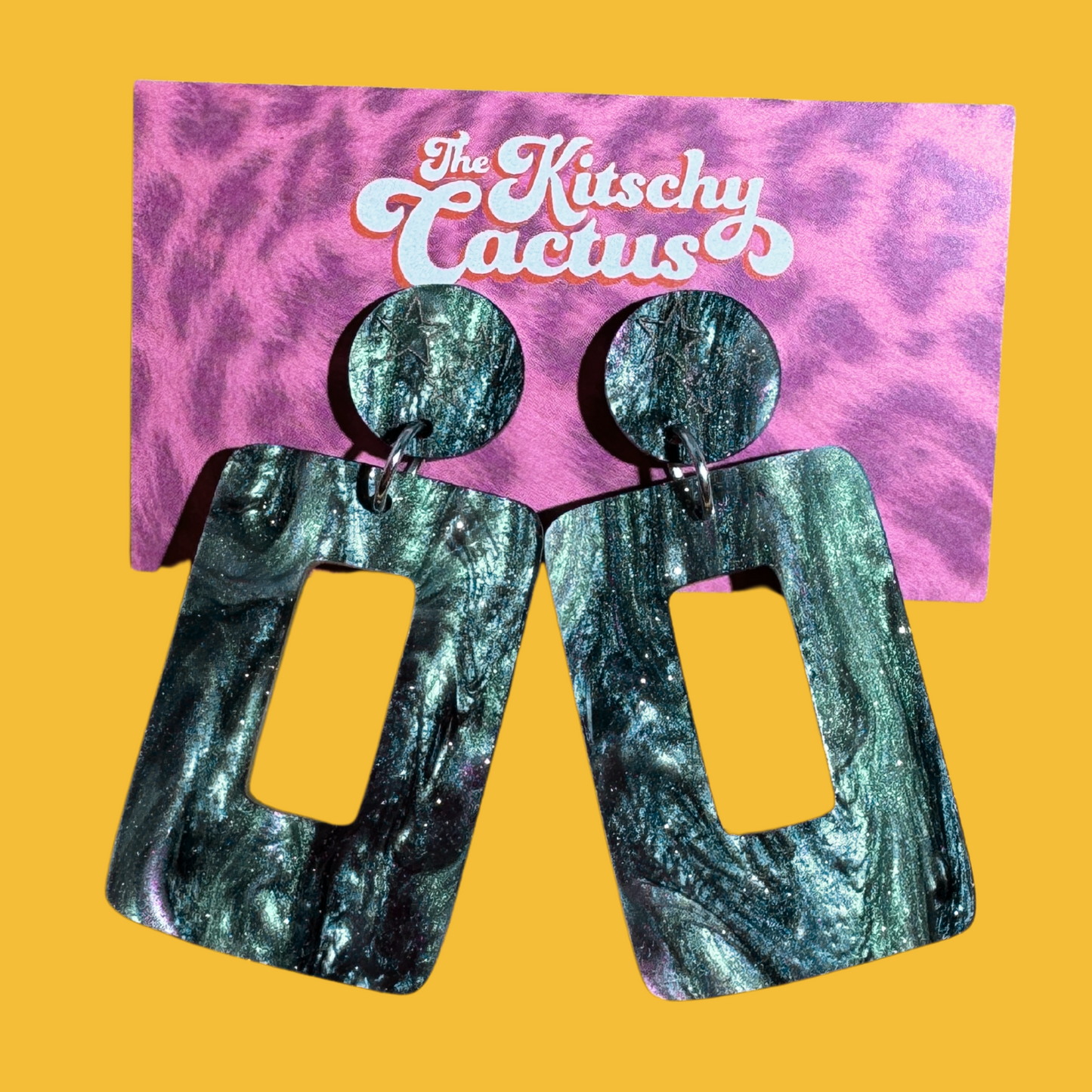 "Oil Slick" Statement Earrings - The Kitschy Cactus