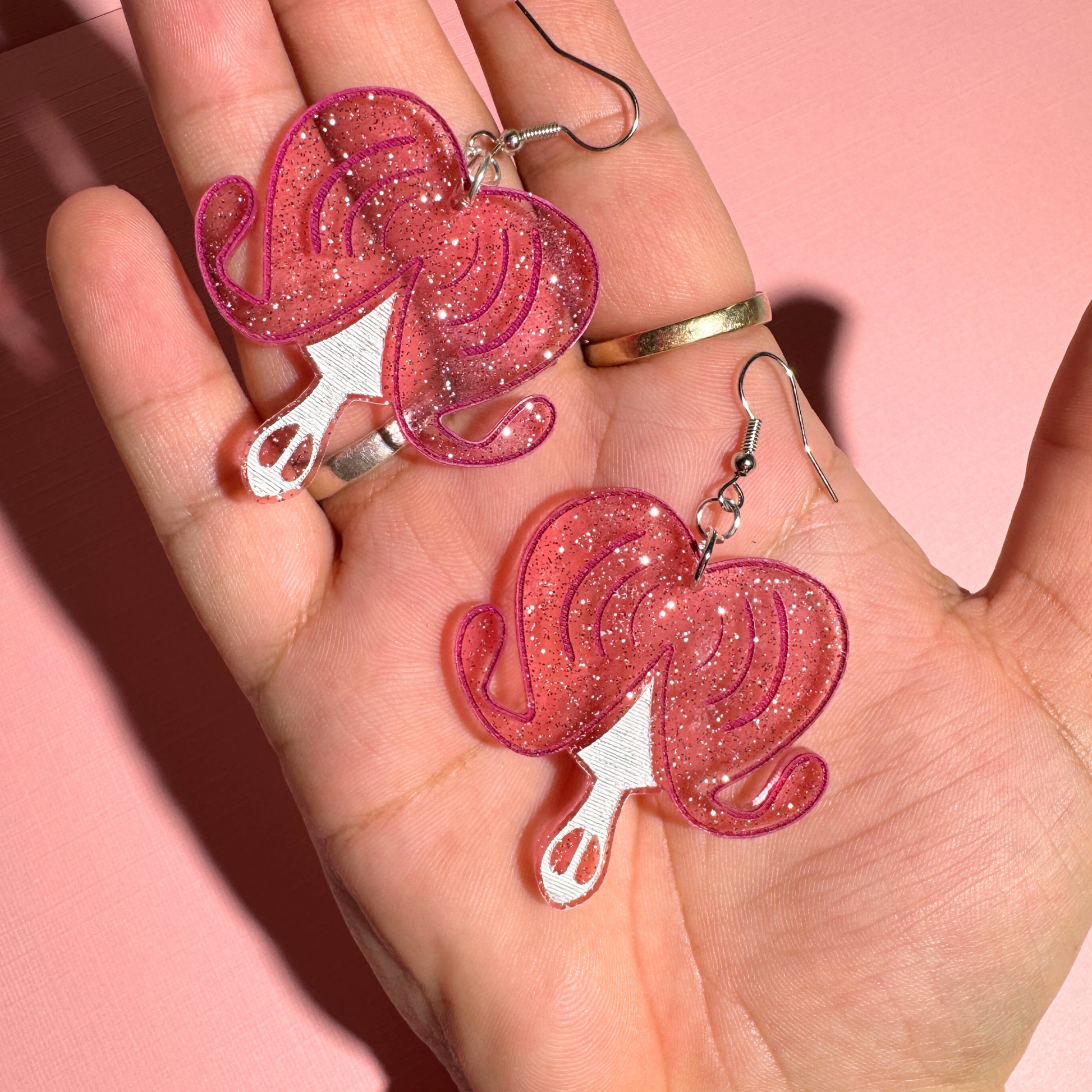 Bleeding Heart Flower Earrings - The Kitschy Cactus