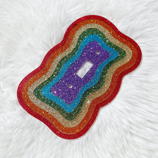 Glitter Rainbow Light Switch Cover