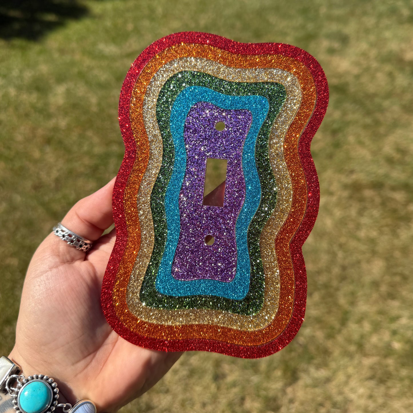 Glitter Rainbow Light Switch Cover