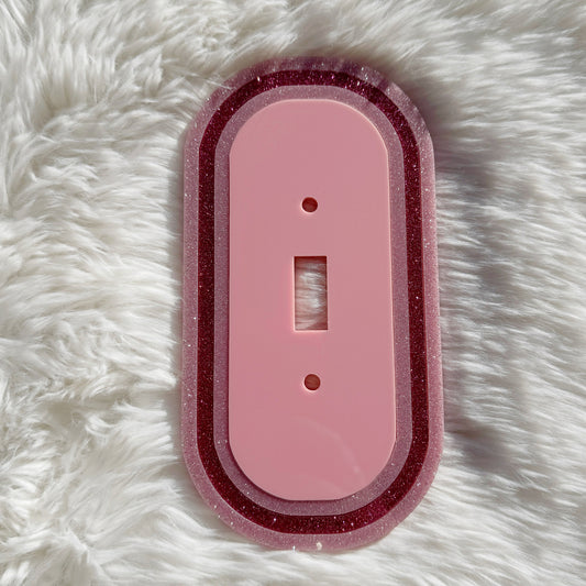 Girly Pop- Pink Glitter Light Switch Cover
