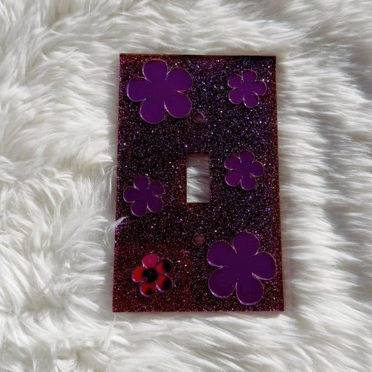 Big Dreams- Purple Glitter Light Switch Cover