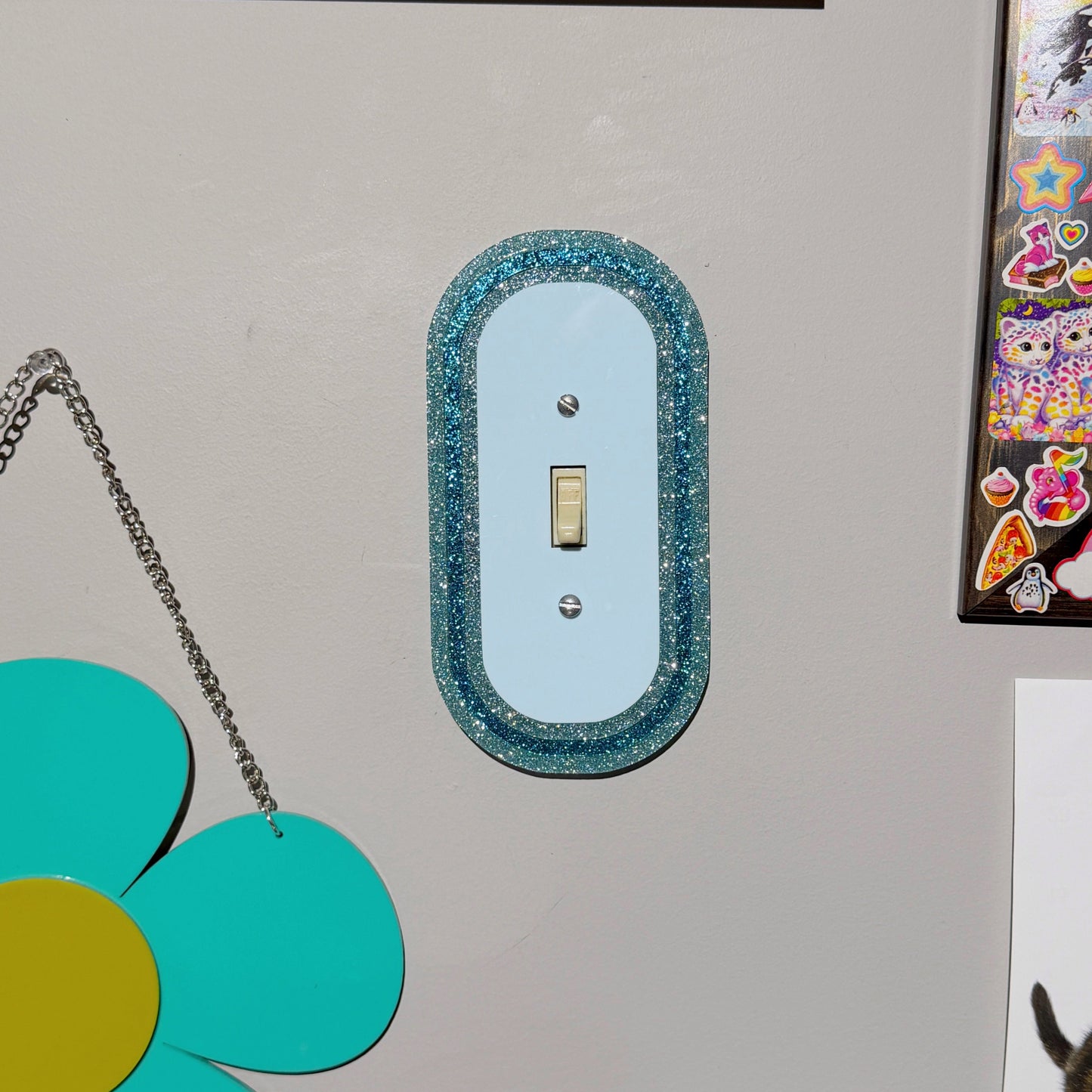 Bluebird - Blue Glitter Light Switch Cover