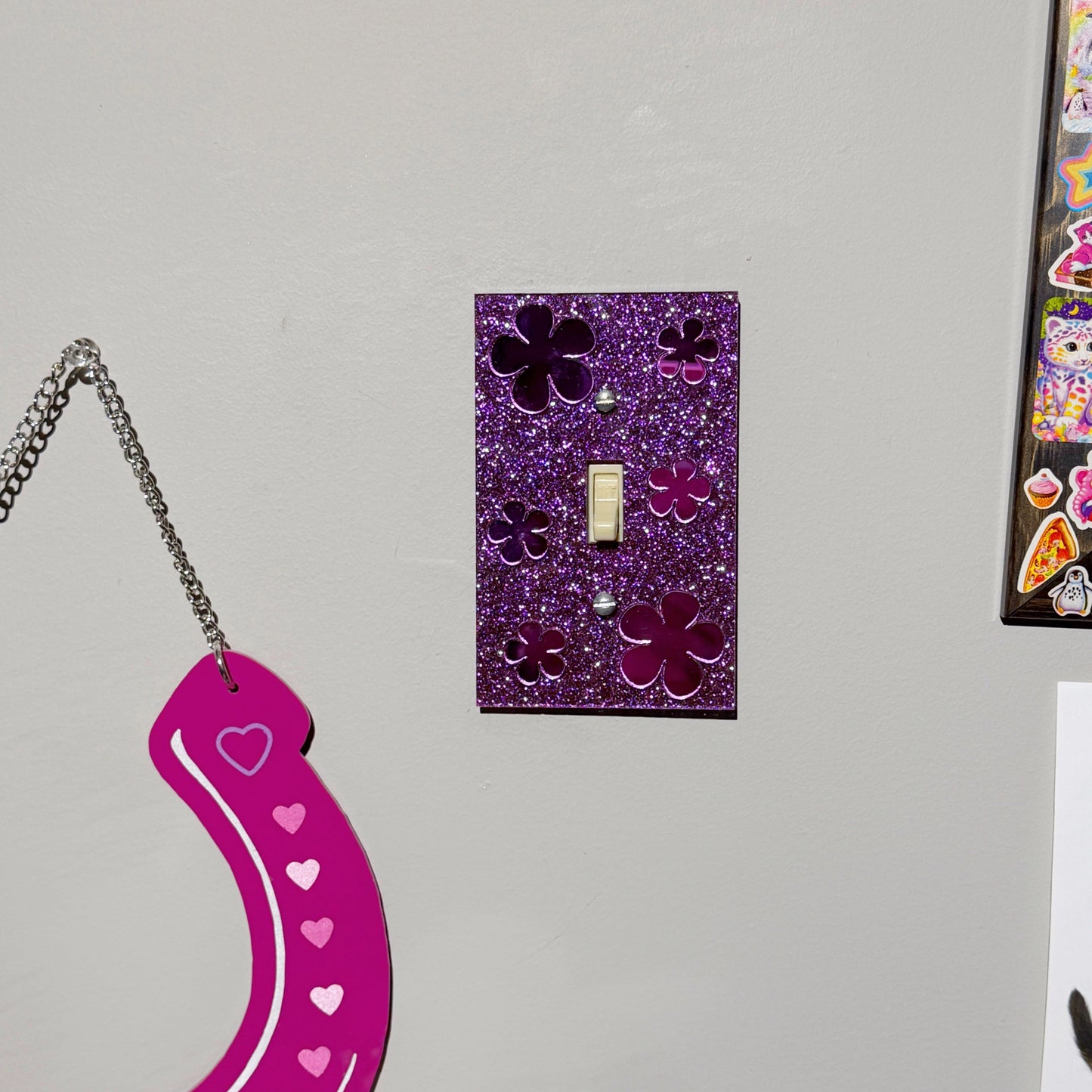 Big Dreams- Purple Glitter Light Switch Cover