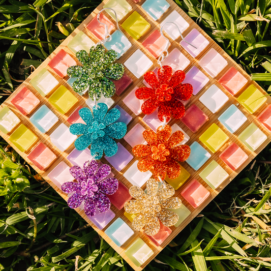 Gimme! Gimme! (Glitter Flower Dangles)