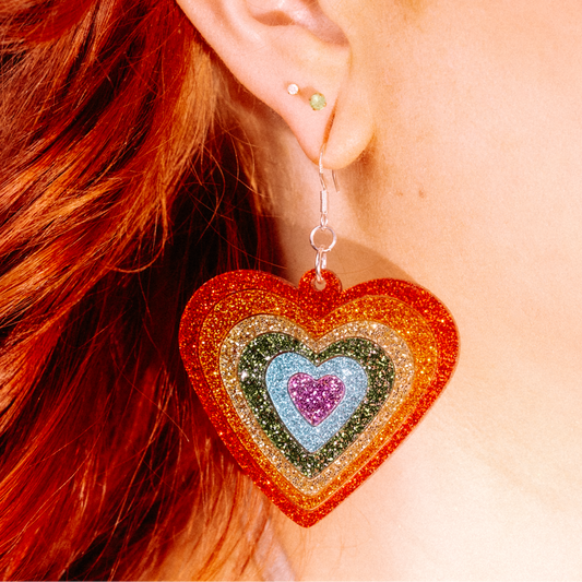 I Feel Love (Rainbow Glitter Hearts)